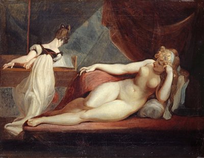 Nu allongé et femme au piano - Johann Heinrich Füssli
