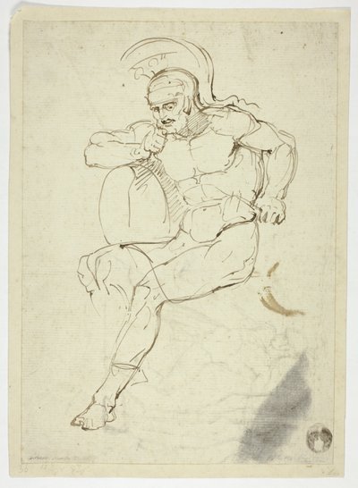 Guerrier assis (recto) ; Guerrier à pied (verso) - Henry Fuseli