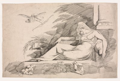 Femme endormie avec un Cupidon - Johann Heinrich Füssli