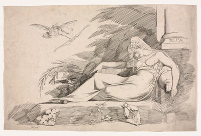 Femme endormie avec un Cupidon, 1780-1790 - Johann Heinrich Füssli