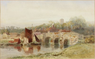 Village avec Pont - Henry George Hine