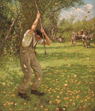 Secouer les Pommes à Cidre - Henry Herbert La Thangue