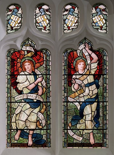 Grasmere, St Oswald, James Powell & Sons, Henry Holiday, Anges ministériels, 1893 - Henry Holiday