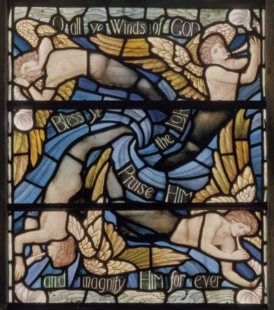 Ô vous vents de Dieu, détail de la fenêtre Benedicite - Henry Holiday