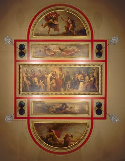 Plafond de la bibliothèque et de la salle à manger, représentant la légende de Pandore, vers 1834 - Henry Howard