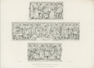 Sculptures sur le podium du Mémorial Albert - Henry Hugh Armstead