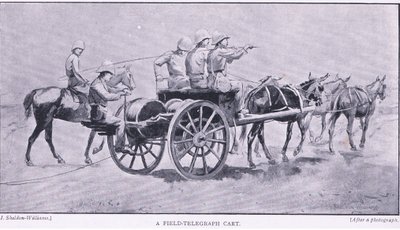 Un chariot télégraphique de campagne, d