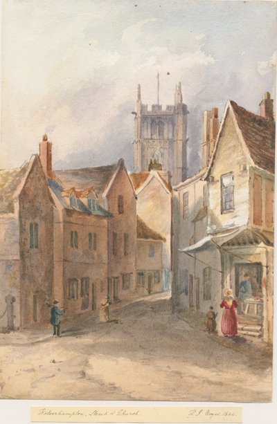 Wolverhampton - Église Saint-Pierre : aquarelle - Henry James Noyes