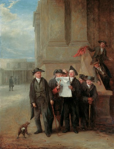 Renseignements navals : Les pensionnaires de Greenwich lisant un exemplaire du Times - Henry James Pidding