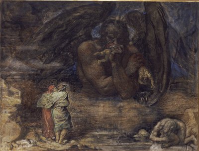Dante et Virgile rencontrent Lucifer en enfer - Henry John Stock