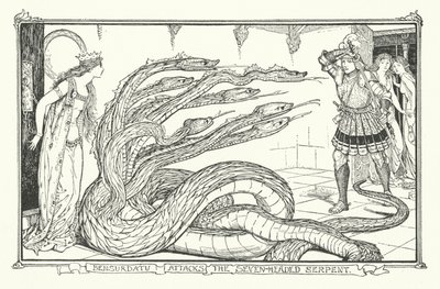 Bensurdatu attaque le serpent à sept têtes - Henry Justice Ford