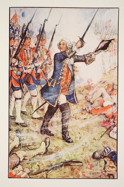George II à Dettingen, 1743, illustration de 