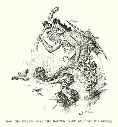 Comment les Indiens font régurgiter le serpent cornu - Henry Justice Ford