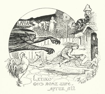 Letiko rentre sain et sauf après tout (gravure) - Henry Justice Ford