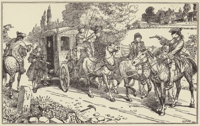 Maclean et Plunket arrêtent le carrosse de Lord Eglinton - Henry Justice Ford