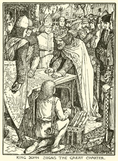 Magna Carta. Le roi Jean signe la Grande Charte - Henry Justice Ford