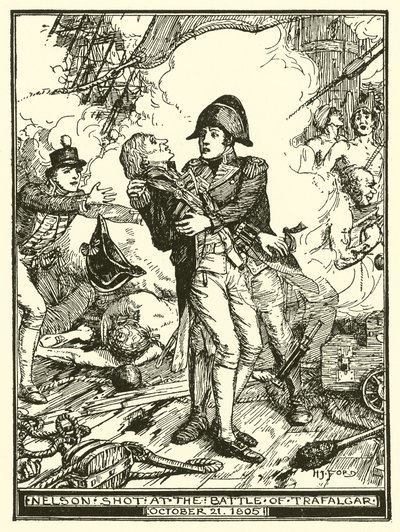 Nelson abattu à la bataille de Trafalgar, 21 octobre 1805 - Henry Justice Ford