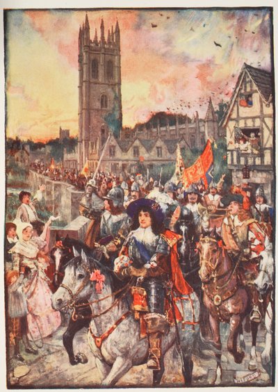 Le prince Rupert à Oxford, partant pour la bataille, illustration de 