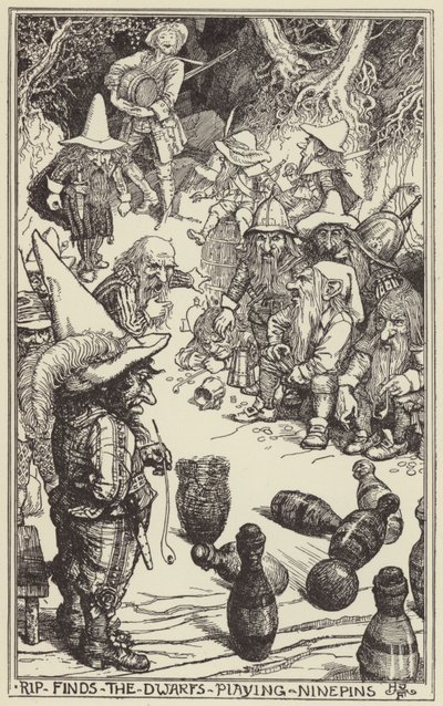 Rip trouve les nains jouant aux quilles - Henry Justice Ford
