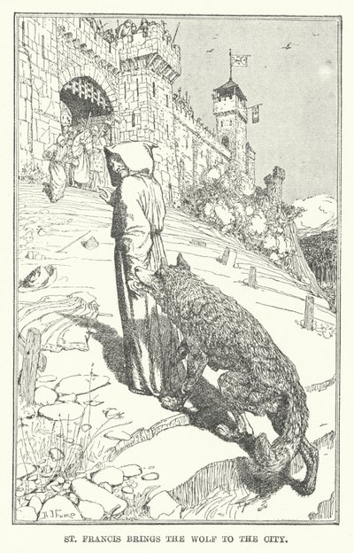 Saint François amène le loup à la ville - Henry Justice Ford