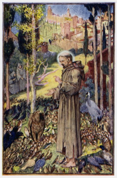 Saint François prêchant aux oiseaux - Henry Justice Ford