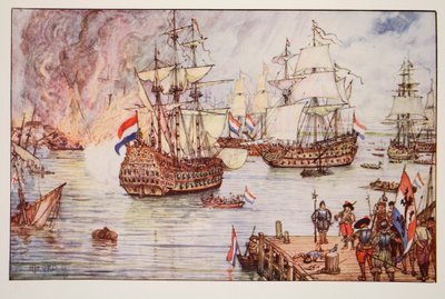 Les Hollandais dans la Medway, illustration de 