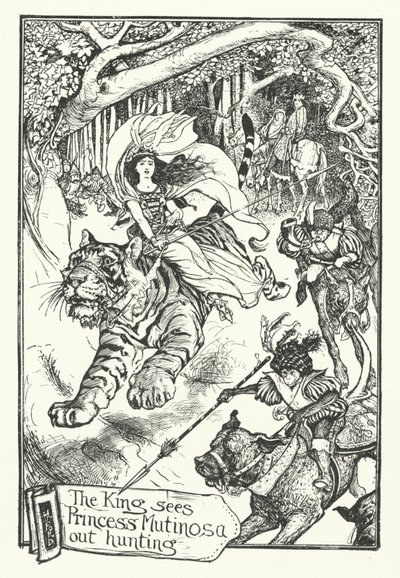 Le roi voit la princesse Mutinosa à la chasse (gravure) - Henry Justice Ford