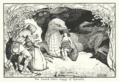Le lézard prend en charge Renzolla (gravure) - Henry Justice Ford