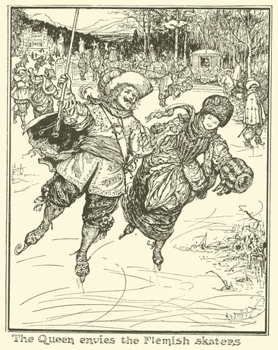 La reine envie les patineurs flamands - Henry Justice Ford