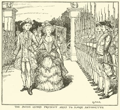 La garde suisse présente les armes à Marie-Antoinette - Henry Justice Ford