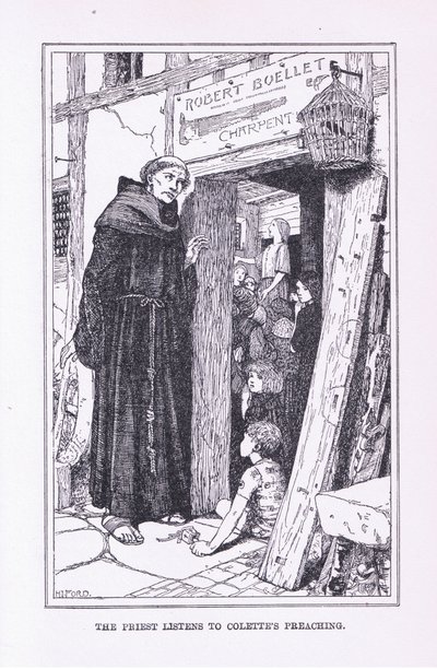 Le prêtre écoute la prédication de Colette - Henry Justice Ford