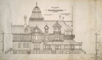 Maison pour M. S.W. Allerton, Lac Genève, Wisconsin : Élévation ouest - Henry Lord Gay