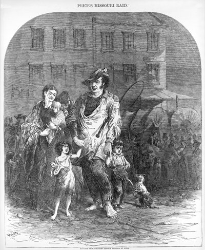 Réfugiés du nord du Missouri entrant à Saint-Louis, de Harper