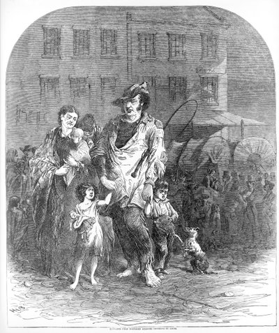 Réfugiés du nord du Missouri entrant à Saint-Louis, pub. c.1894 - Henry Louis Stephens