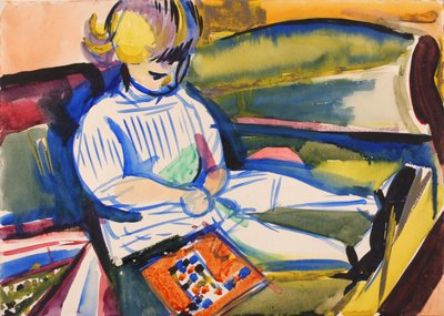 Enfant sur un canapé, vers 1914-1918 - Henry Lyman Saÿen