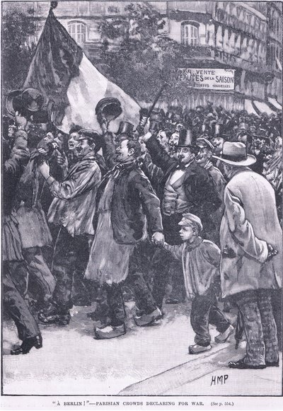 Une foule parisienne à Berlin déclarant la guerre - Henry Marriott Paget