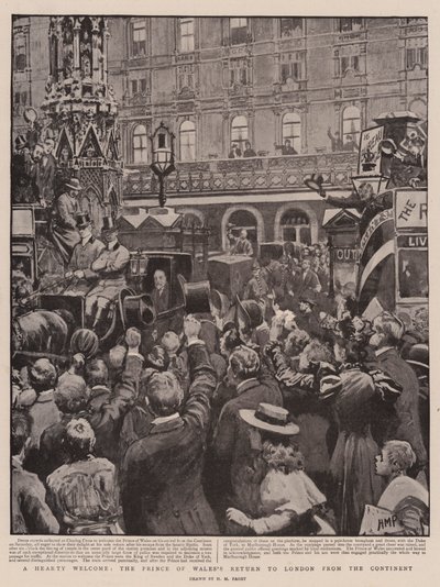 Un accueil chaleureux, le retour du prince de Galles à Londres depuis le continent - Henry Marriott Paget