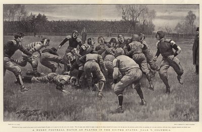 Un match de rugby joué aux États-Unis, Yale contre Columbia - Henry Marriott Paget