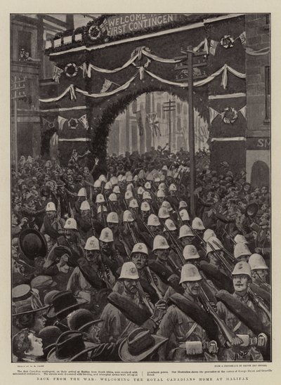 Retour de la Guerre, accueil des Canadiens Royaux à Halifax - Henry Marriott Paget