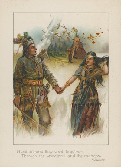 Main dans la main, ils allaient ensemble, à travers le bois et la prairie - Henry Marriott Paget