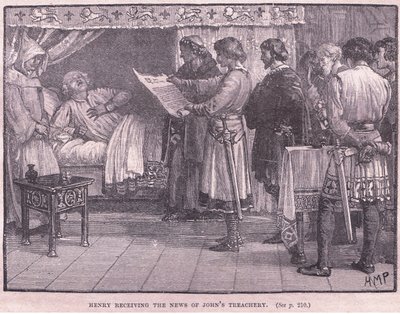 Henri reçoit des nouvelles de la trahison de Jean AD 1189 - Henry Marriott Paget