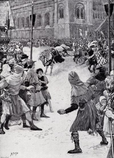 Libération des palefrois lors du couronnement du roi Édouard Ier - Henry Marriott Paget