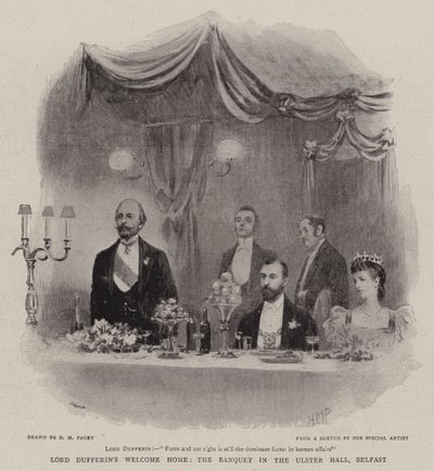 Accueil de Lord Dufferin, le Banquet dans l