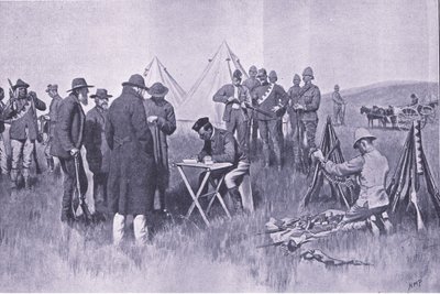 Prêter serment de neutralité, illustration de Après Pretoria : La guerre de guérilla, 1902 - Henry Marriott Paget