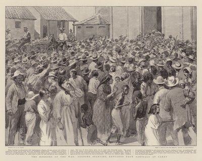 Les Horreurs de la Guerre, nourrissant les Réfugiés Affamés de Santiago à Caney - Henry Marriott Paget