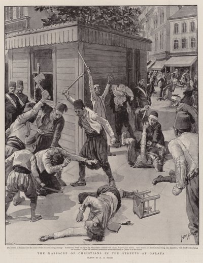 Le massacre des chrétiens dans les rues de Galata - Henry Marriott Paget