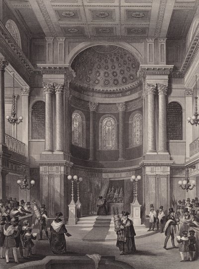 Célébration de la fête des Tabernacles, synagogue juive, Great St Helen