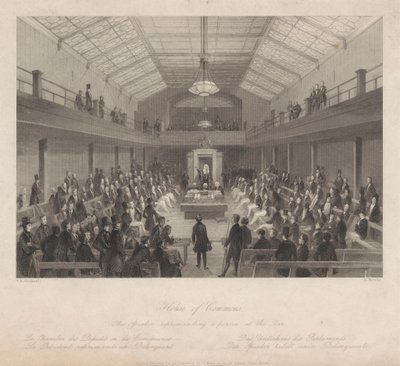Chambre des communes / Le président réprimandant une personne au barreau - Henry Melville