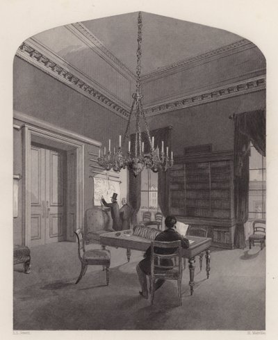 Salle des cartes du United Service Club, Westminster, Londres (gravure) - Henry Melville