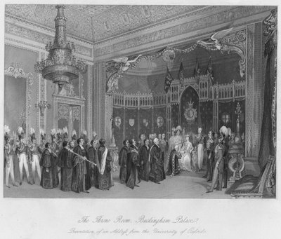 La salle du trône, Palais de Buckingham. Présentation d